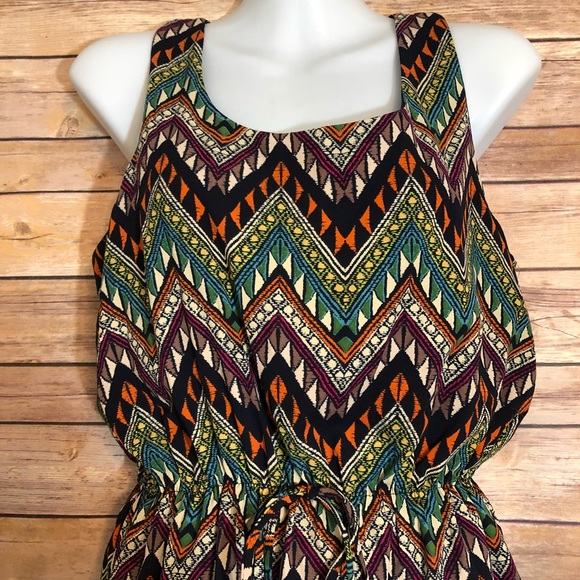 Blue Rain Aztec print dress. - Picture 2 of 5